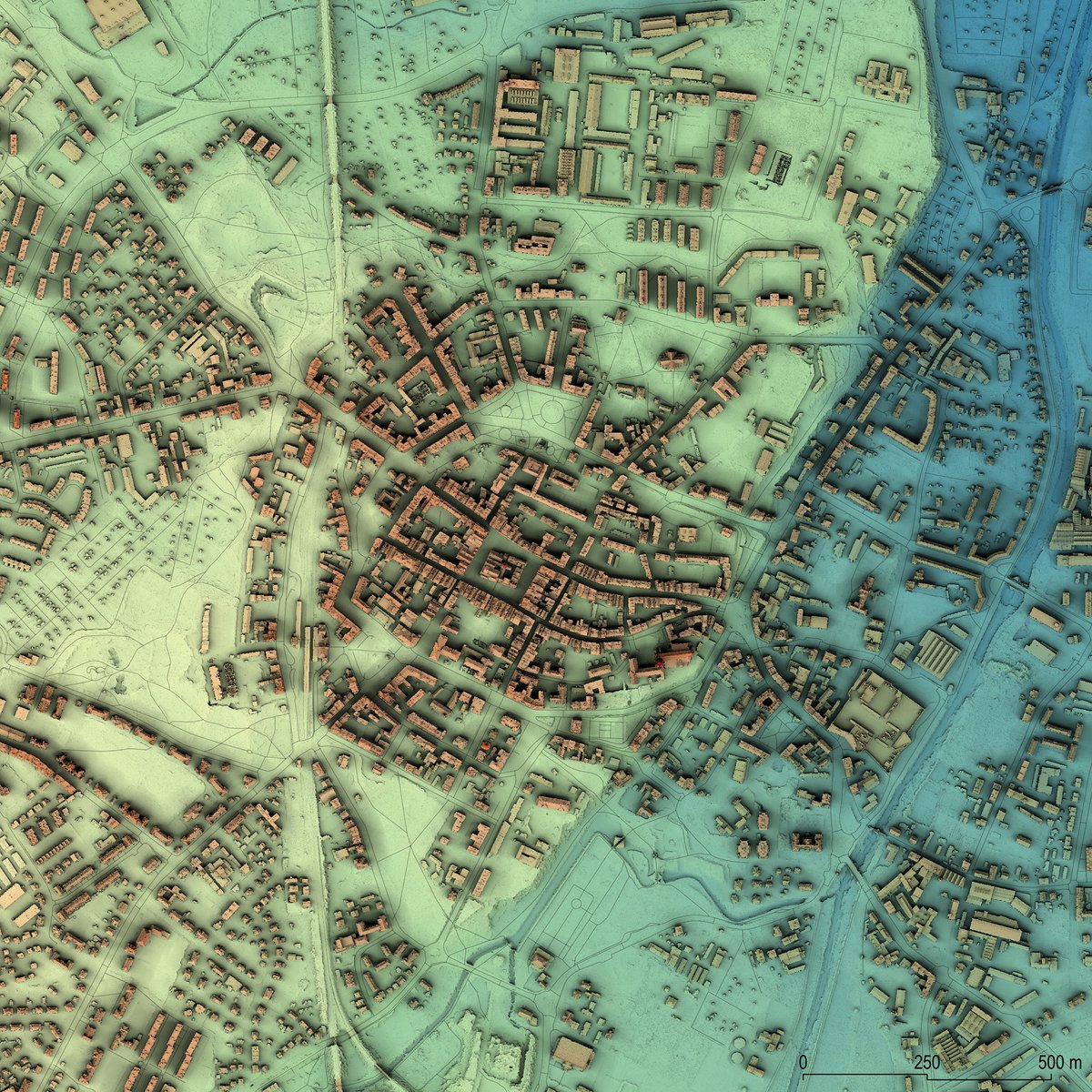 MaxMackiewicz's tweet photo. The contemporary urban layout of the Old Town in #ลwidnica, PL. I really enjoy using #LiDAR data for mapping cities. It's a nice change from constantly staring at hillforts and burial mounds. ;) #FridayLidar https://t.co/MkAi98nUoQ