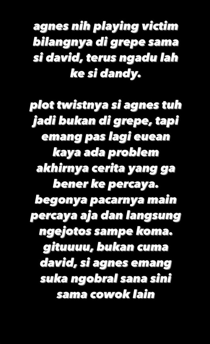 Gloria40847392's tweet photo. @Aeuchg @nadiaimana @tanyakanrl Story temen nya gais temennya agnes https://t.co/19CFoA2Q9s