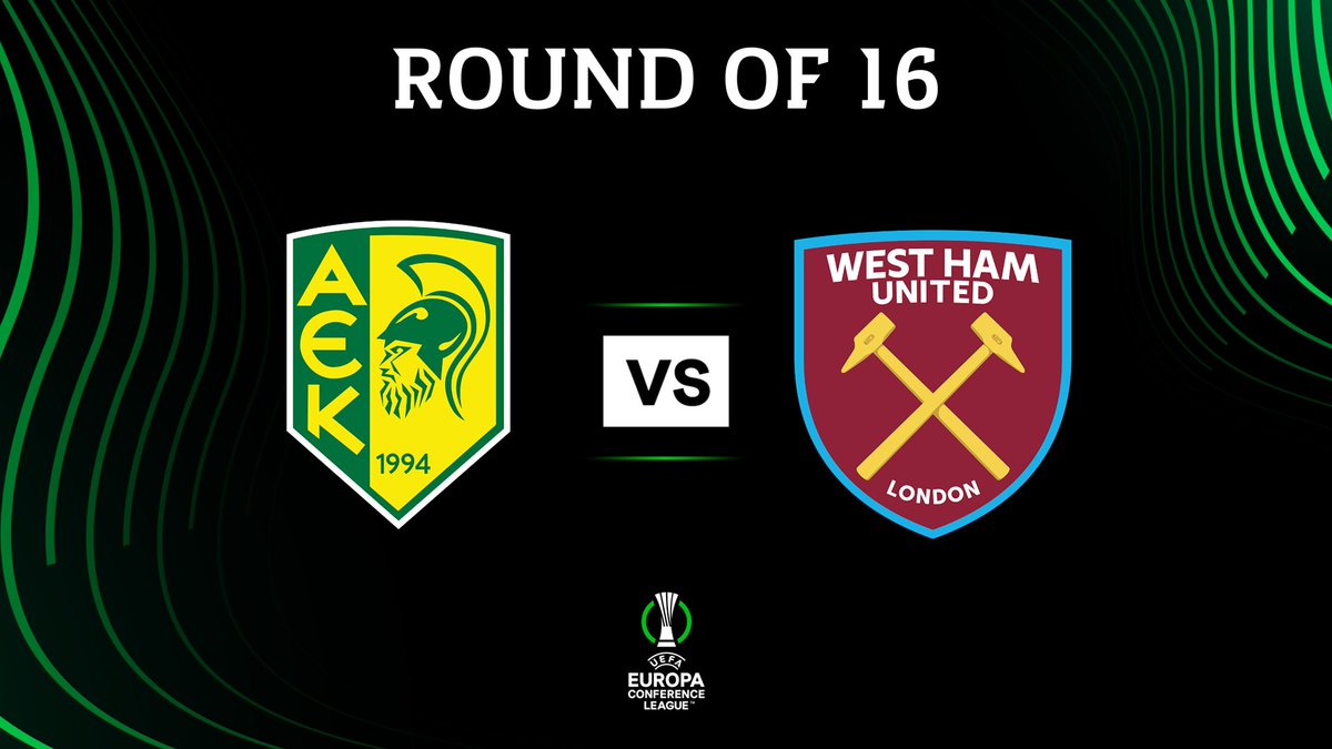 Conf_League's tweet photo. 🇨🇾 AEK Larnaca vs West Ham 🏴󠁧󠁢󠁥󠁮󠁧󠁿

#UECLdraw || #UECL https://t.co/R9qJ8uQQCG