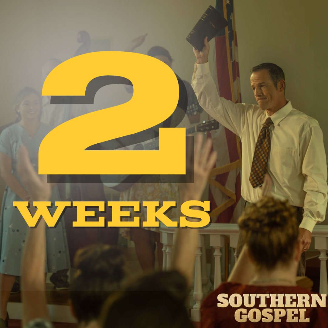 Show of hands! Who will be seeing Southern Gospel in TWO WEEKS? ✋ Don't miss your chance to see this heartwarming true story in theaters on March 10! Tickets are available now at bit.ly/3HN8xkG!