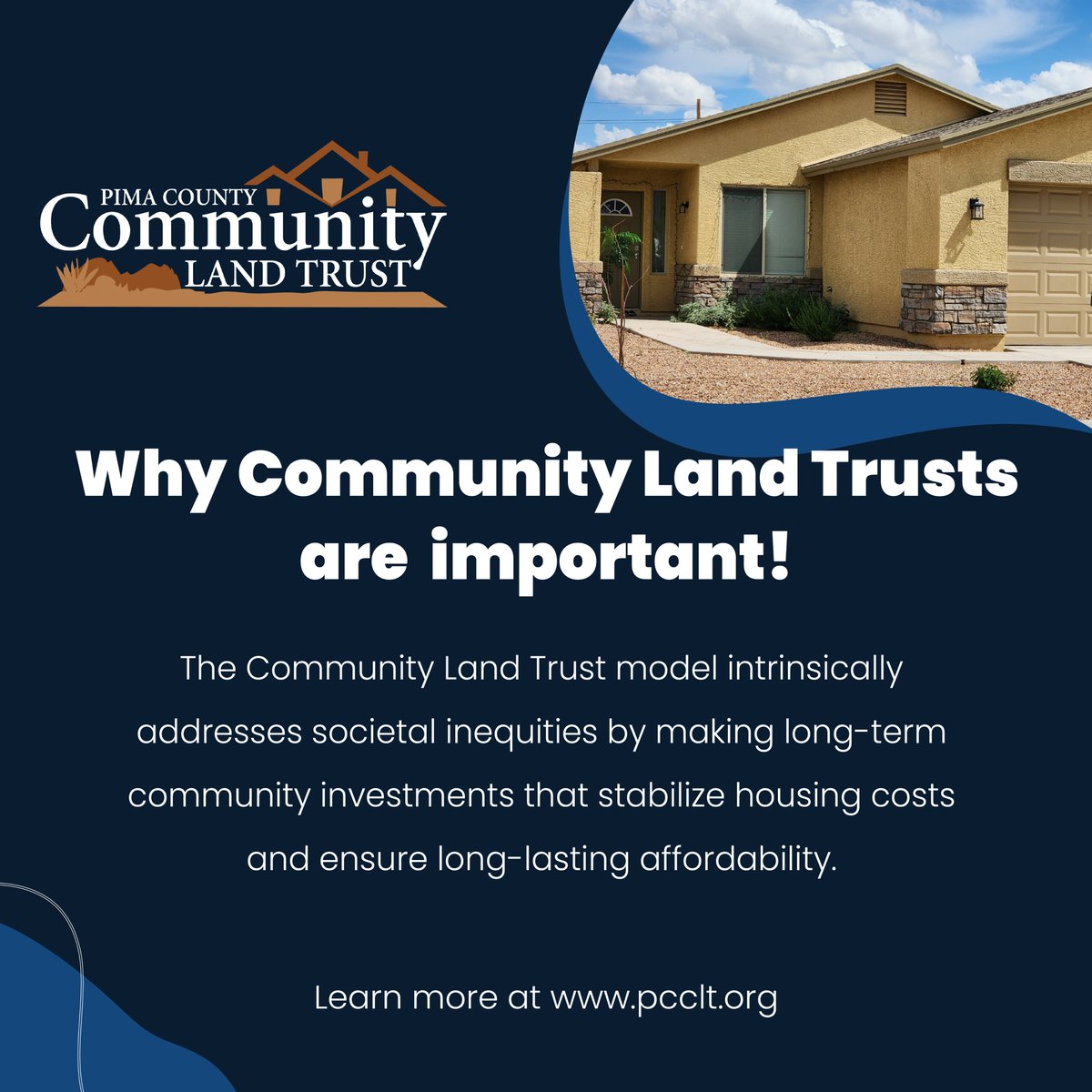 pimacountyCLT's tweet photo. Community land trusts are a proven success model!  By focusing our efforts on targeted neighborhoods and populations, PCCLT intends to provide resources to community members through racial and economic equity interventions and solutions. https://t.co/BsU7NH32yo https://t.co/JuMMnyMxVP
