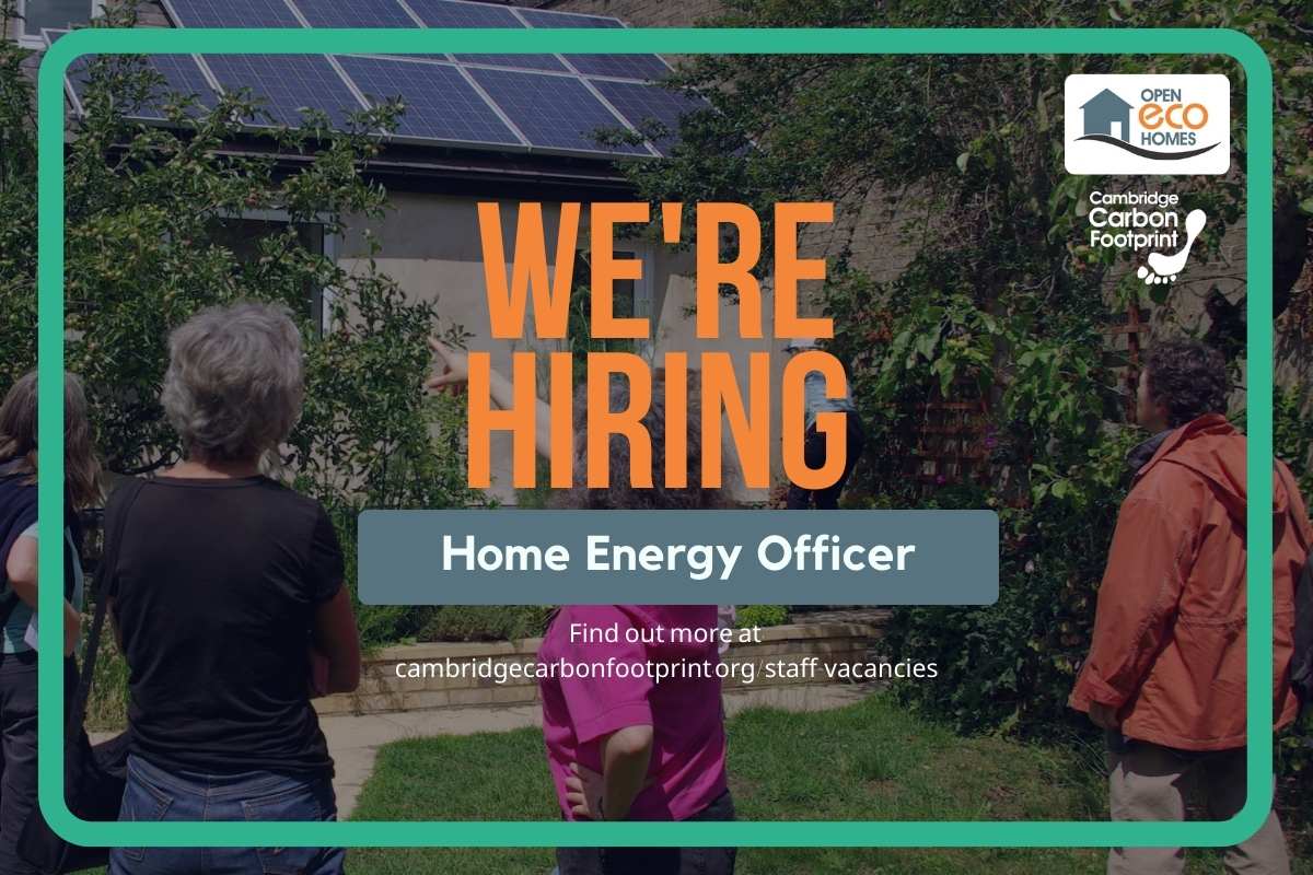 Join our team! 

Our home energy programme is growing rapidly and we're looking for someone experienced to work with our team of staff and volunteers to further grow and improve this area of our work. 

Find out more &amp; apply: cambridgecarbonfootprint.org/join-our-team-…

Applications close 9am Mar 16