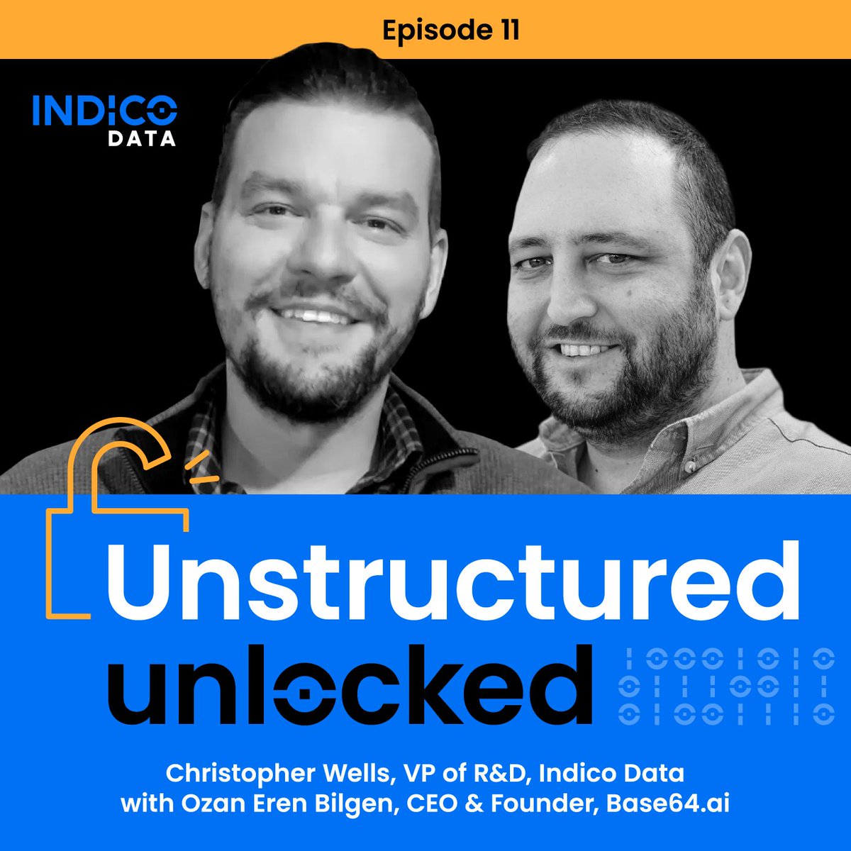 indicoData's tweet image. In this episode of #UnstructuredUnlocked, Indico&apos;s Chris Wells chats with @Base64ai&apos;s @oebilgen about hiring challenges as a startup, the need for #automation in the insurance industry, and how #AI can speed up #DocumentProcessing. Listen here: bit.ly/3Y0cTv4