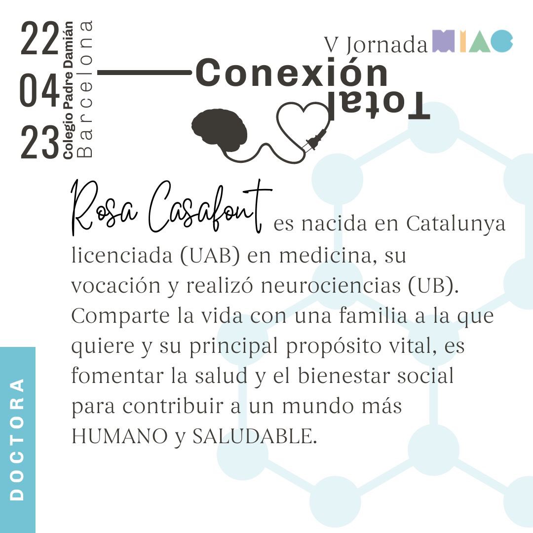 MIACeduca's tweet photo. 🎙️ PARA TI

V jornada MIAC • Conexión total

Os presentamos a una de nuestras conferenciantes plenarias 👉🏼 Rosa  Casafont 

🙌 ¡No os lo podéis perder! 

🎟️ Compra tu entrada: https://t.co/a36R9aJXNn

#jornadaMIAC https://t.co/Dj0sVbNSuW