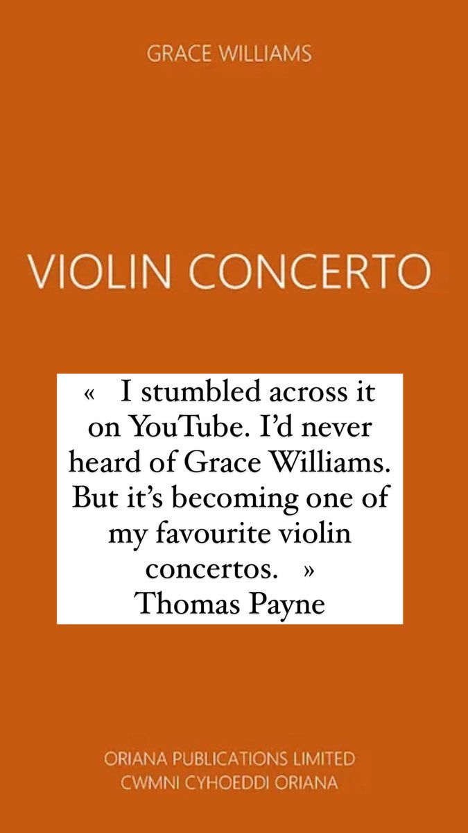 What a glorious find! Come and hear @bbcs_bryant play Grace Williams' violin concerto with us on Saturday 18 March. We think you'll love it too. Tix: bit.ly/3HcTDFx <a href="/GraceTrumpet/">Grace Williams</a>