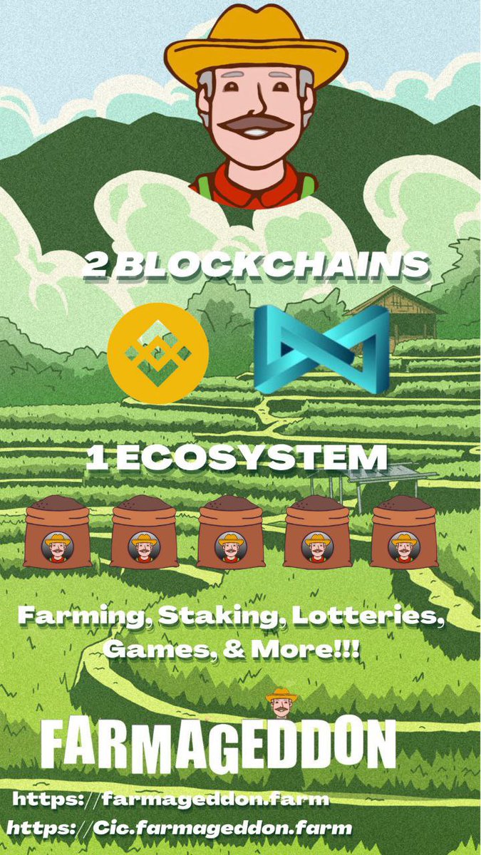 Join the fun in Farmageddon ecosystem, rather its on #BSC or #CIC. A Lot of ways to see gains with #FRT #cFG &amp; #FRTc
farmageddon.farm
cic.farmageddon.farm
t.me/FARMAGEDDON_TO…
t.me/FG_Announcemen…
#BNB    #CIC20 #FridayVibes