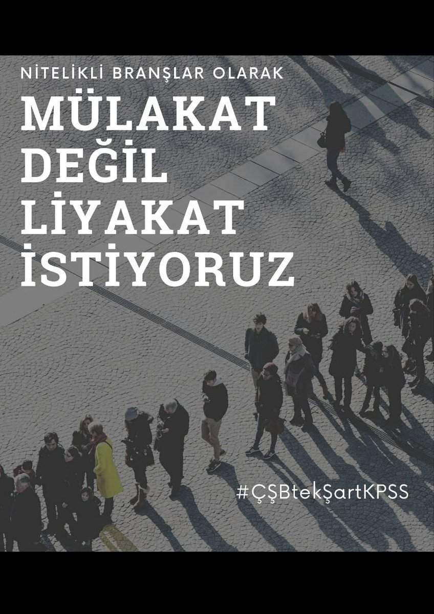 Yüzyılın felaketinde başarılı branşlara kulak verin. ÇŞB Afet Riski Altındaki Alanların Dönüştürülmesine dair sözleşmeli personel alımı KPSS ile olmalıdır. Mülakat değil LİYAKAT istiyoruz.
ÇşbTek ŞartKpss
<a href="/RTErdogan/">Recep Tayyip Erdoğan</a>
<a href="/murat_kurum/">Murat KURUM</a>
<a href="/baslan06/">Banu Aslan</a>
<a href="/fatmavarank/">Fatma Varank</a> 
<a href="/Mbirpinar/">Prof. Dr. Mehmet Emin Birpınar</a> 
<a href="/hasansuvertr/">Hasan Suver</a>