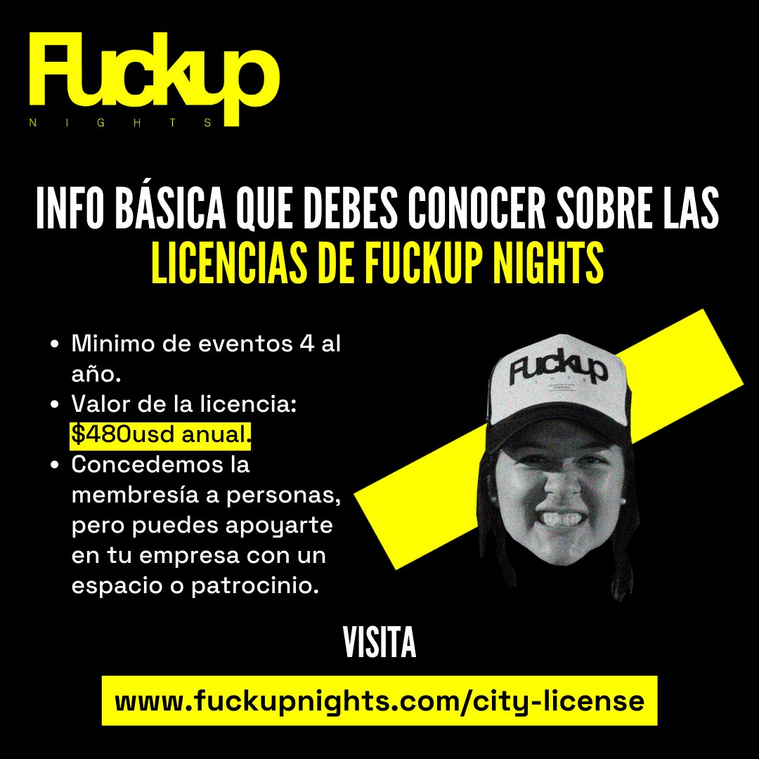 Buscamos un aliado chingón, irreverente, listo y dispuesto para hablar del fracaso y llevar Fuckup Nights CDMX!  💩💩💩

Si te sentiste identificado o conoces a alguien que pueda cumplir con estos puntos, completa el formulario ➡️  bit.ly/city-license