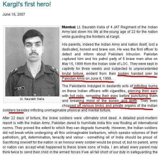 To all those who are asking whether India will help Pakistan by giving it funds or food! India remembers #SaurabhKalia sacrifice and unimaginable torture he and his comrades endured for India! 🇮🇳🙏🏼😭