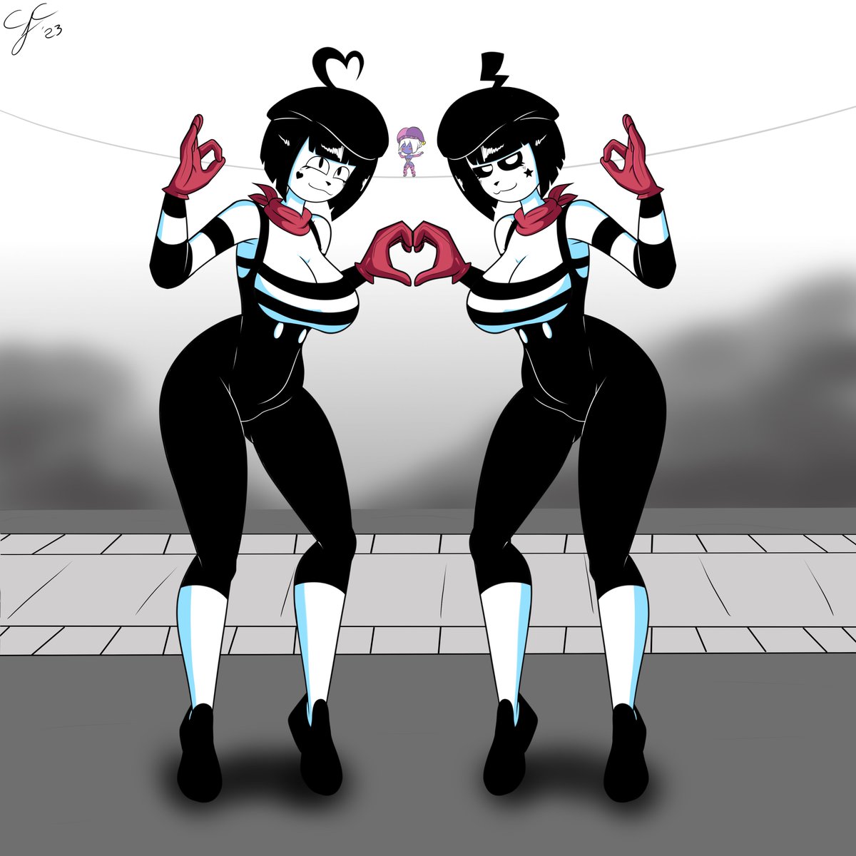 Cjanitorc On Twitter Been Wanting To Draw Derpixon S Mimes Bonbon 