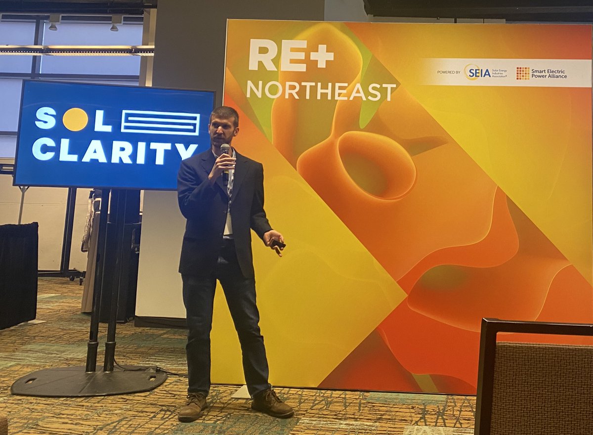 CleantechOpenNE's tweet photo. We had a great time at RE+ Northeast! Thank you to @SPIConvention for the amazing conference, and to our alumni, Gridtwin (2019 alum) and @SolClarity (2020 alum), for speaking about their #startup and their experience with #CTONE ! https://t.co/MuG7lQLh8V
