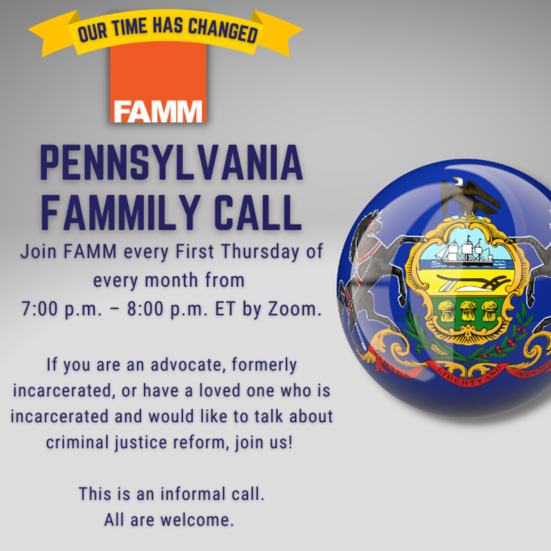 FAMMFoundation's tweet photo. Pennsylvania, do you care deeply about criminal justice reform? If the flawed system has affected you or a loved one, now is the moment to speak up. Participate in the important conversation happening this Thursday.

Come join us!

📆 Thursday, June 6, 2024
⏰ 7 PM -  8 PM ET