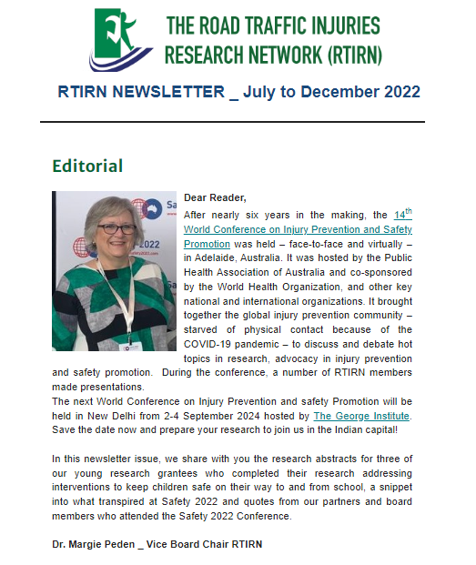 We are happy to share with you our latest RTIRN Newsletter. Read about our early career researchers' research abstracts, we welcome a new young Board Member from China_Peishan Ning and what went down at Safety 2022.
👉 mailchi.mp/734fc3571dc3/r…
@okobusingy <a href="/margiepeden/">Margie Peden</a> <a href="/abachani1/">Abdul Bachani</a>
