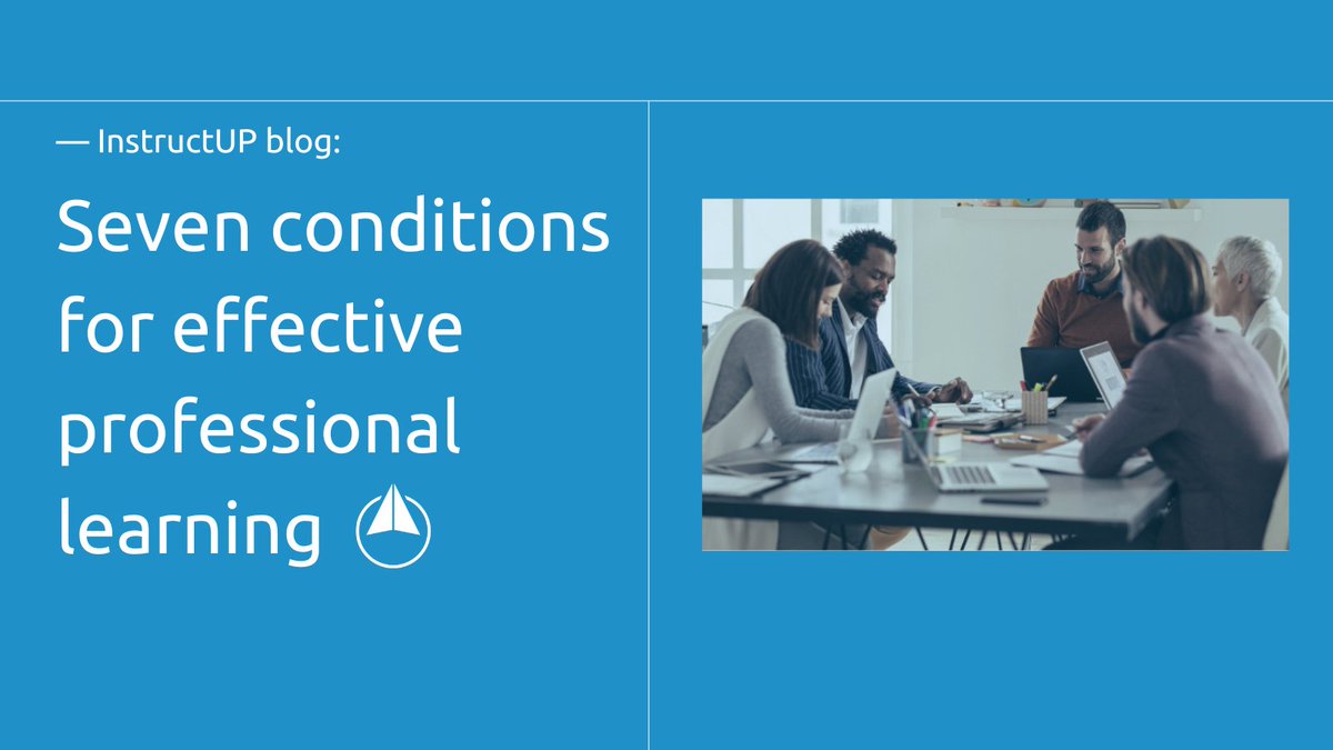 InstructUP's tweet photo. As we set out to understand the factors that make professional learning effective, we identified seven school conditions that are crucial to the success of any PL strategy.
Read this #InstructUP blog to learn more: https://t.co/h85s1iIt7Q https://t.co/A2wJAsqLMp