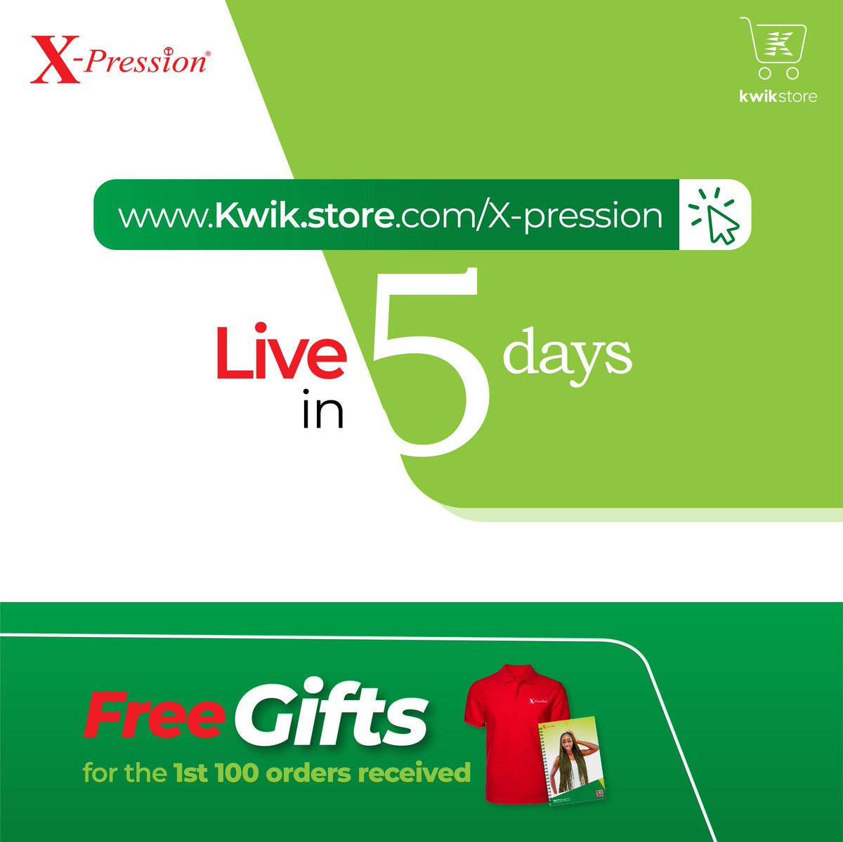 We go live in 5! Plenty of gifts to be won for the first 100 orders! Let’s get ready! 

@xp4you @kwikafrica 

#Xpression #Solpia #KwikDelivery #Kwikstore #Launch #Live