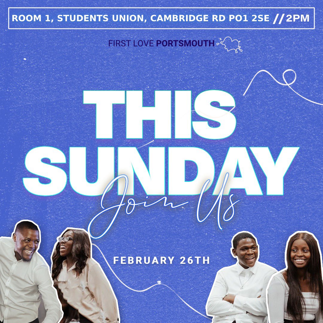 FirstLovePorts's tweet photo. THIS SUNDAY PROMISES TO BE SPECTACULAR! Don’t Miss out on this blessed time!🥳🎉🙌

#portsmouthuni
@FirstLoveUK 
@portsmouthsu https://t.co/Y1fxgi74fB