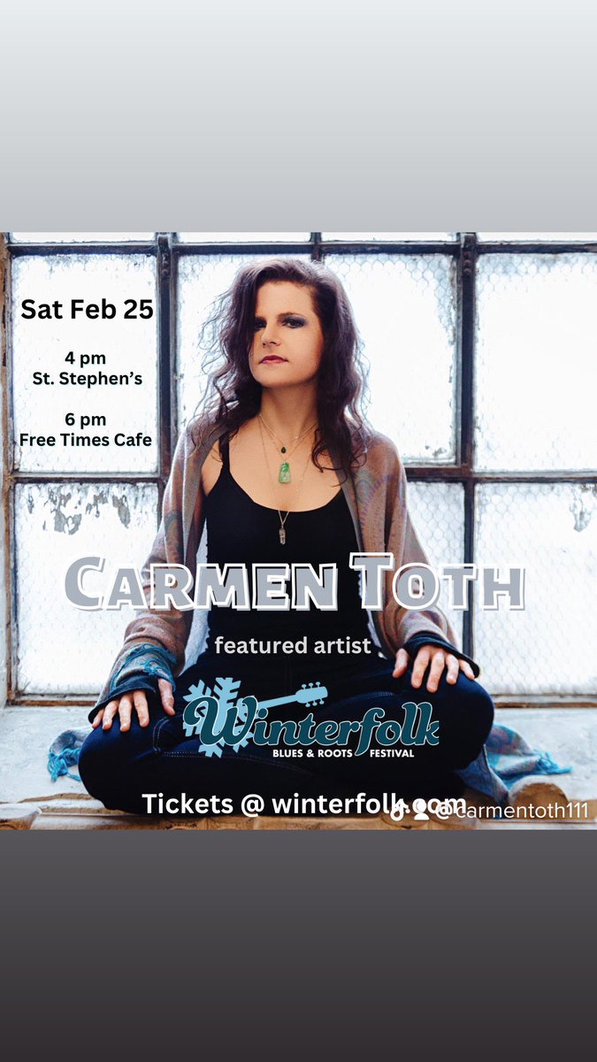Just one more sleep until I play <a href="/WinterfolkTO/">Winterfolk Toronto</a>! Saturday, February 25 at 4 &amp; 6 pm. So excited! You should come! Tickets and schedules at Winterfolk.com 🤟🏻💜🎸🎤#WinterFolk #WinterFolk2023 #CarmenToth #TorontoMusicScene #ThingsToDoInToronto