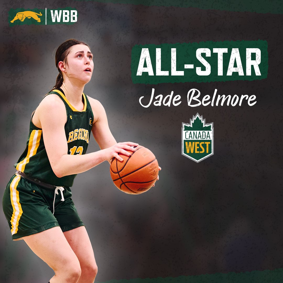ReginaCougarWBB's tweet photo. Our two Canada West all-stars! Jade Belmore is a first-team all-star and Cara Misskey was named to the second team 😺

🗞️ https://t.co/kCyoSJjpv7

#WeAreUofR https://t.co/nTnHsPWJRX