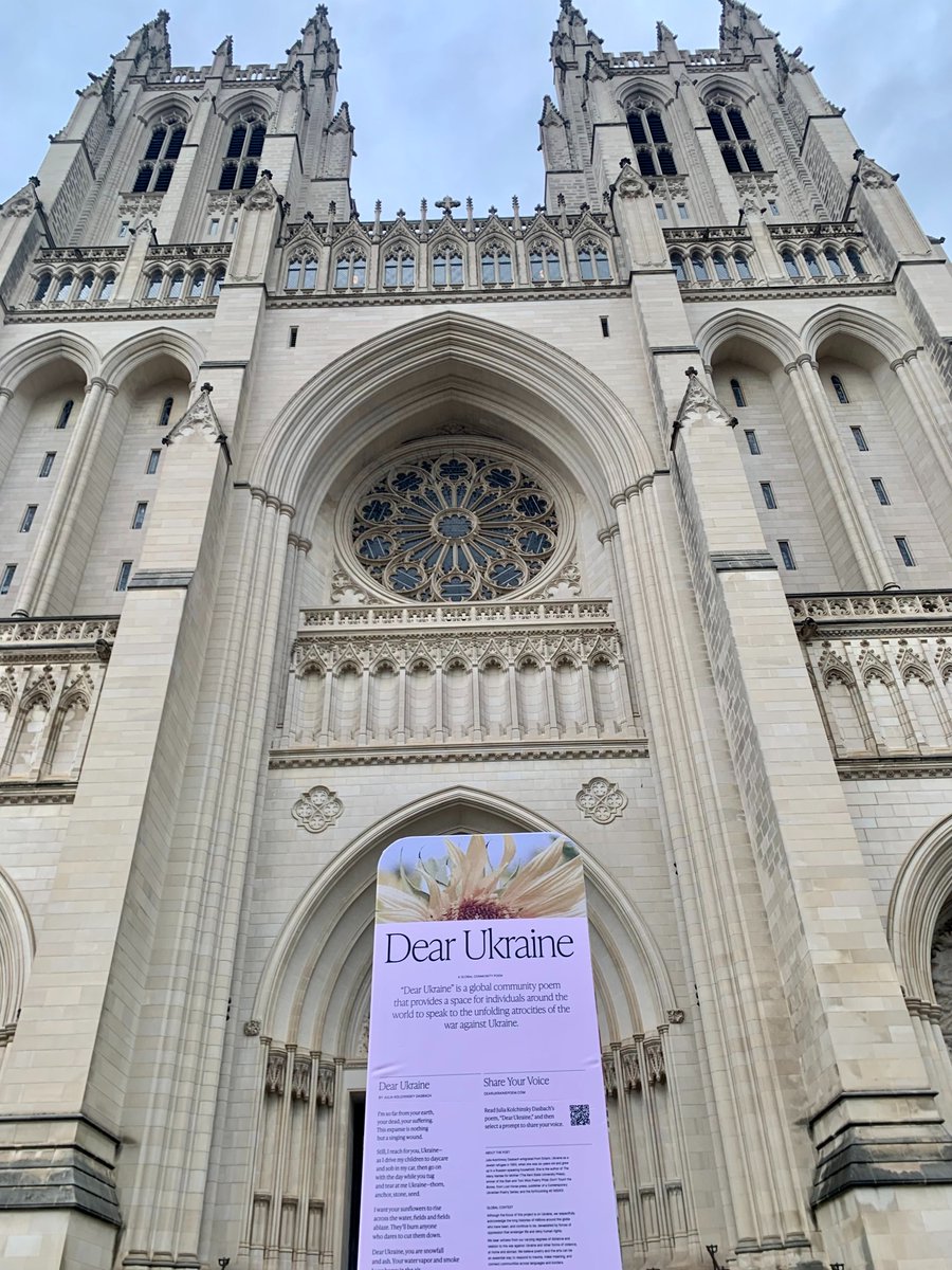 In recognition of the one-year anniversary of Russia’s invasion of Ukraine, we are pleased to announce the installation of the #DearUkraine global community poem exhibit in the @WNCathedral 's Center for Prayer and Pilgrimage. For more: kent.edu/wick/news/dear…