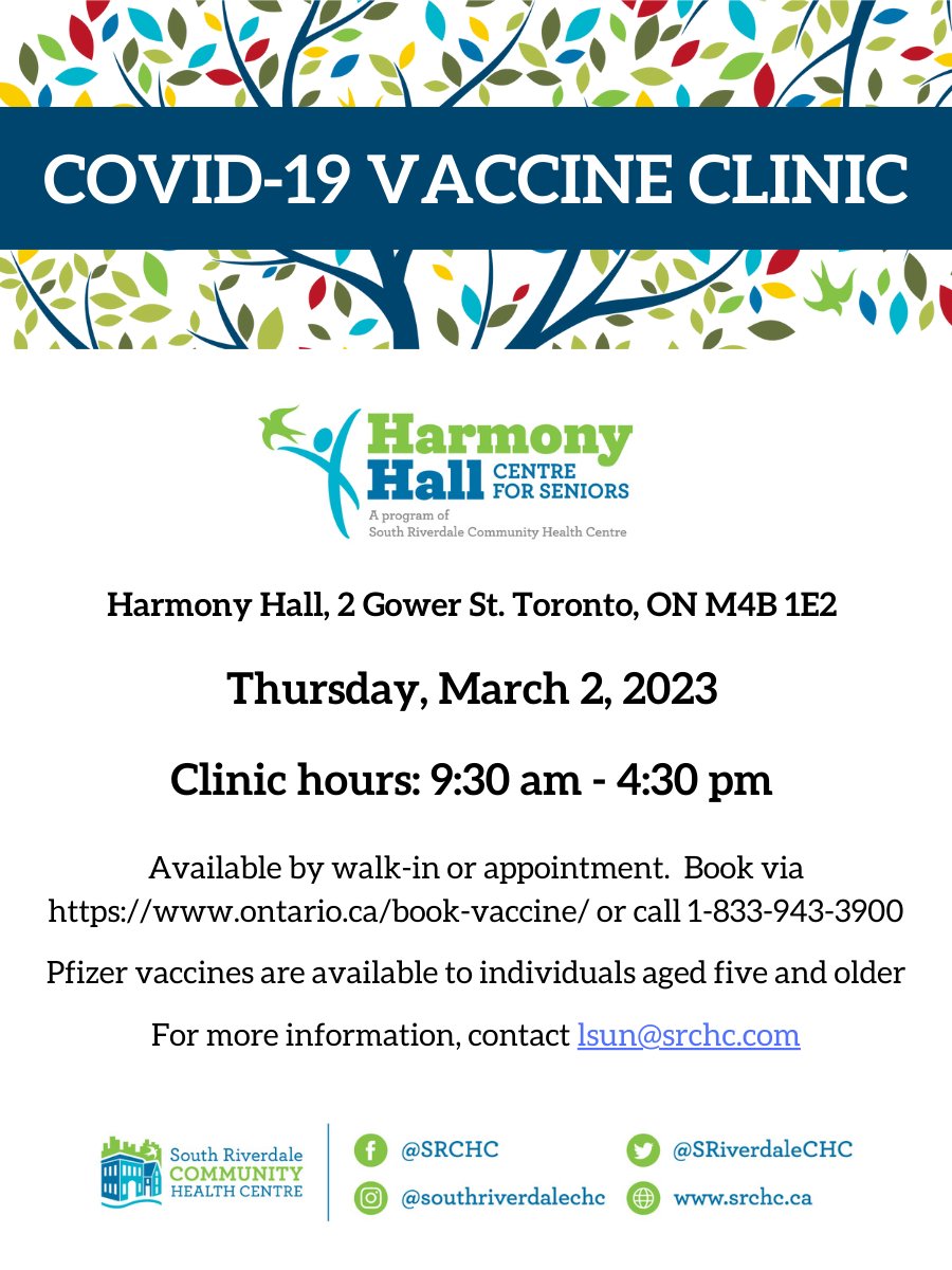 South Riverdale CHC on Twitter "Harmony Hall will be providing a 