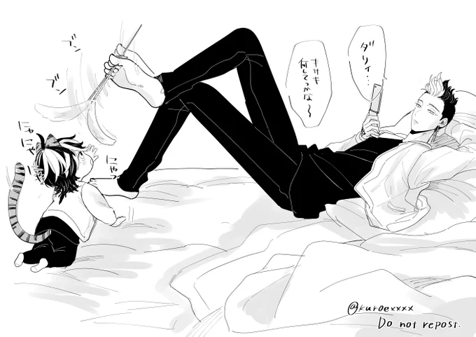 適当に猫🐯ぴの相手をしてくれるンマくん 