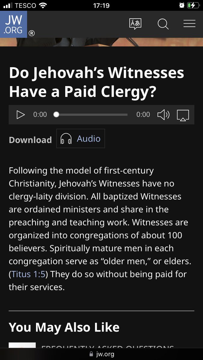 How can Jehovahs witnesses/ watchtower claim clergy privilege in court when on their website they admit to not having any such class