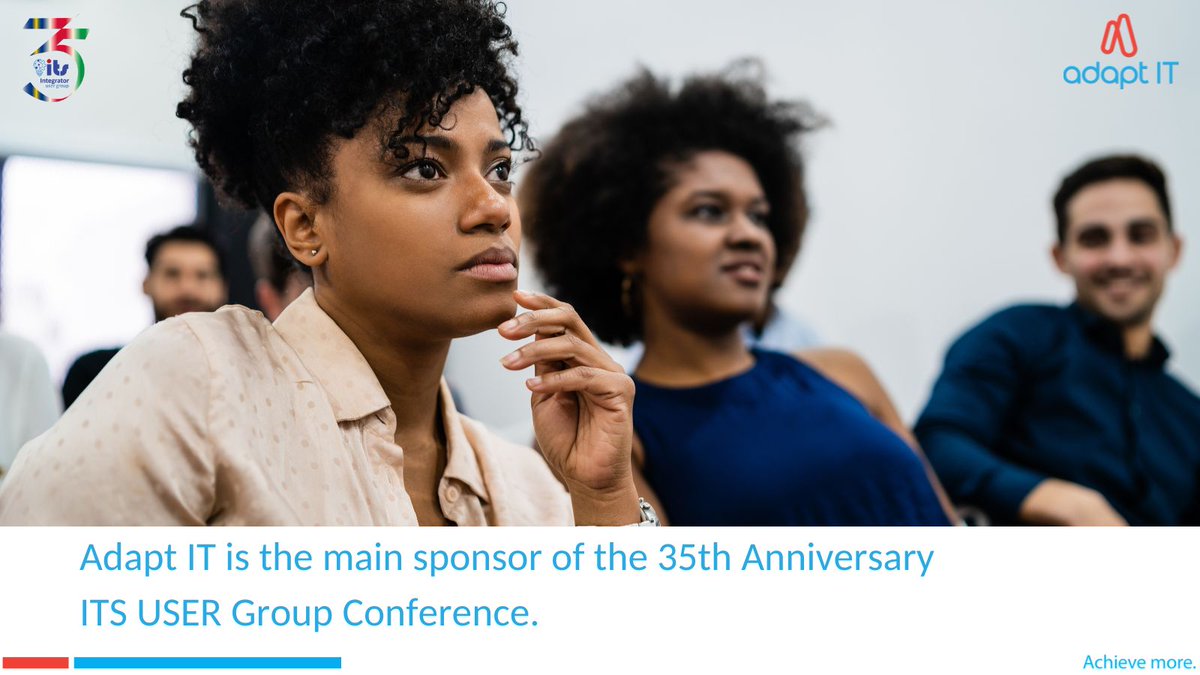 AdaptEducation's tweet photo. Adapt IT is happy to announce its participation as the primary sponsor of the 35th Anniversary ITS User Group Conference in Namibia on the 13 - 15th of March. Stay tuned for more!

#ITSIUG2023 
#ITSConference2023 #ITSUGnamibia2023 #AdaptITEducation #AchieveMore https://t.co/zDSuFBsQuU