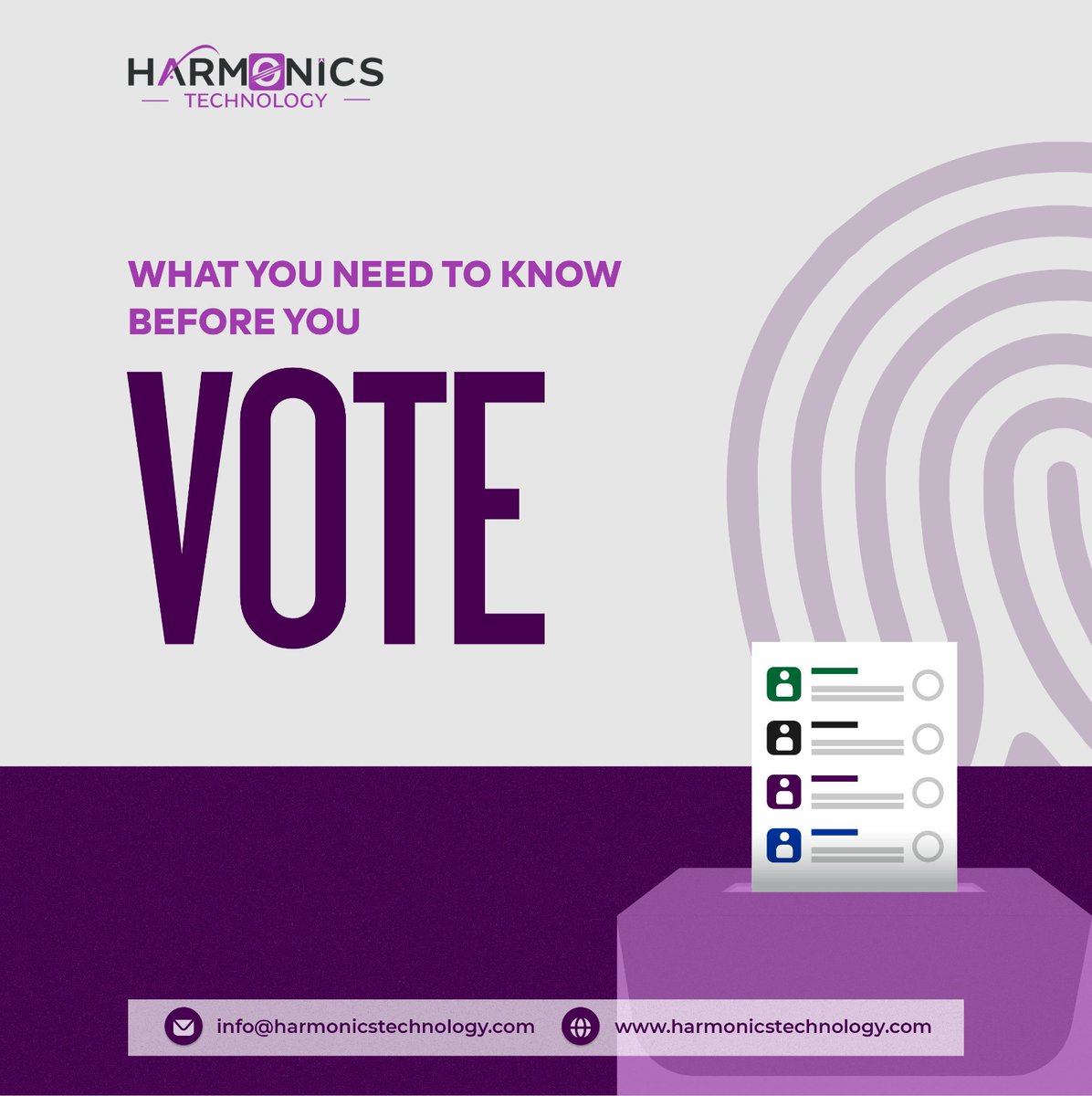 HarmonicsTech's tweet image. We all know that the election is almost here and we decided to share a few tips to educate you as you cast your vote.

Kindly swipe to view all.

#votingtips 
#harmonicstechnology