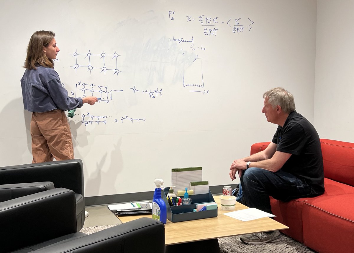 Had the pleasure of hosting Matthew Fisher from KITP/UCSB and talking about the latest of measurement-induced physics...seen here discussing with <a href="/sofiagonga/">Sofia Gonzalez Garcia</a>