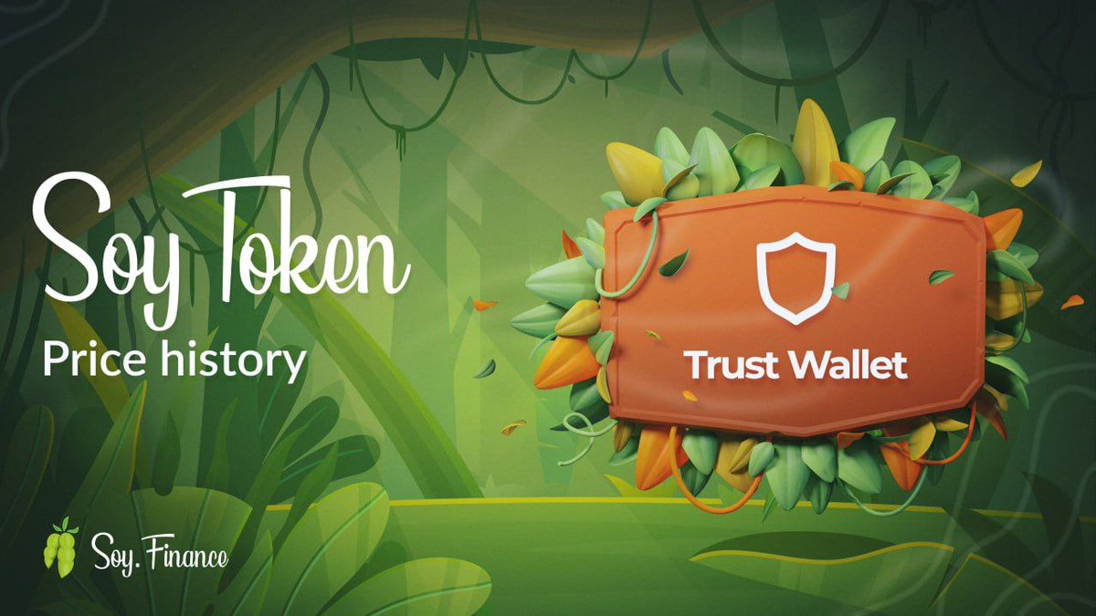 TheRealSloFi's tweet photo. Get ready #SoyToken holders! 🌱

📊 You can now view historic prices for Soy Token on #TrustWallet 🔍📈 

Keep track of past market trends and plan your next moves accordingly 🤑

Come and check out 👀 on this awesome new feature!

 #DeFi #Hodl 🚀🌕 https://t.co/2qZUxiss0e