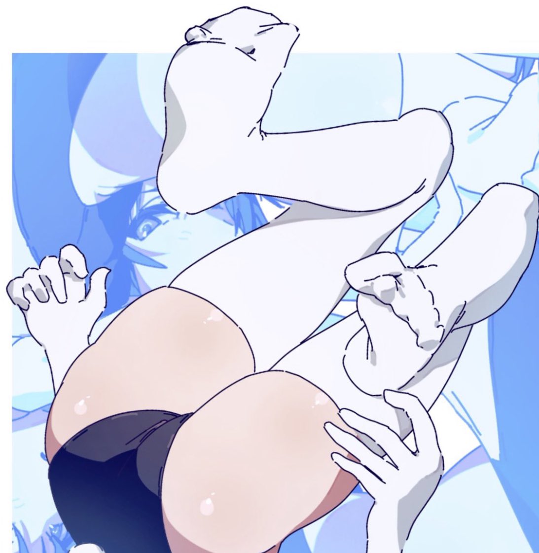 太腿ニーソもめっちゃ描いてます 