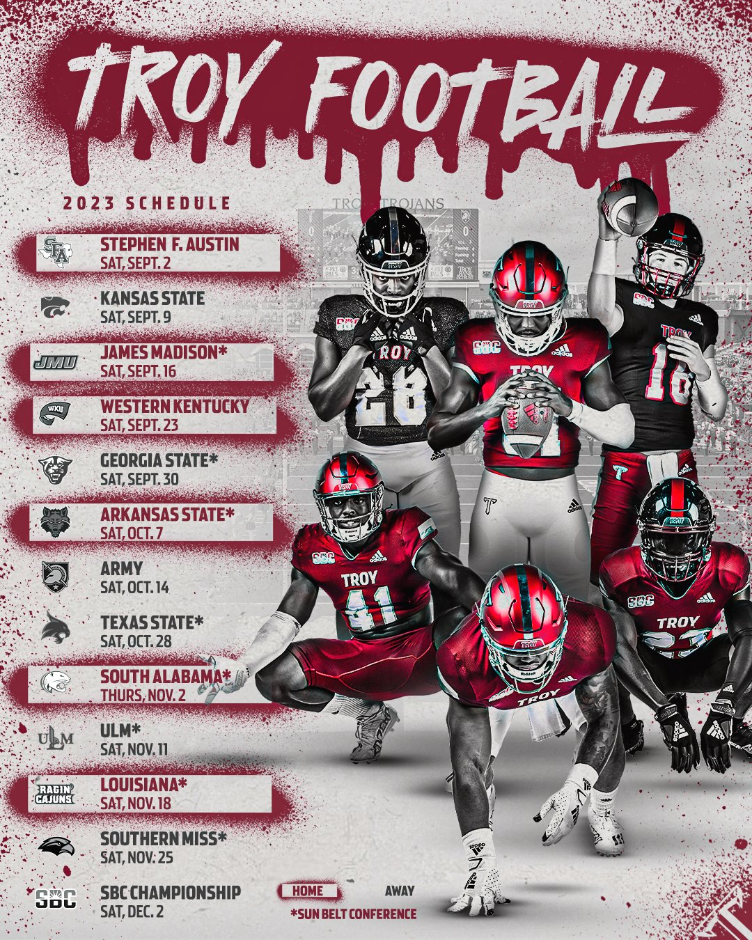 Troy football schedule deals