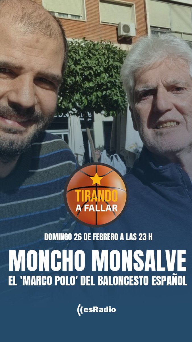 ✅️Jugador 
✅️Pionero
✅️Viajero
✅️Entrenador
✅️Maestro
✅️Comentarista top

🏀Uno de los grandes de nuestro baloncesto este domingo, a fondo en el programa

📌Domingo 26 de febrero a las 23h en <a href="/esRadio/">esRadio</a>, entrevista con Moncho Monsalve

❤️Una vida ligada al baloncesto