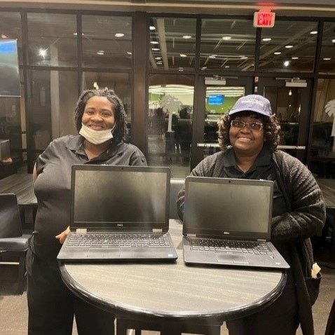 SourceAmerica's tweet photo. We were proud to award @palmettogoodwil team members, Idas Ferguson (left) &amp; Marilyn James (right), with laptops recently as part of our Laptop Donation Program! The annual program gives #AbilityOne authorized providers the opportunity to recognize their most deserving employees. https://t.co/mjpgGpr0CC