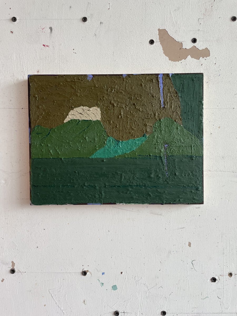 ClareThatcher2's tweet photo. On the studio wall….
From my current British Isles series of paintings & drawings.
1. Hope 2. Storm 3. Land.
All oil on plywood panel 23x30cm.
#contemporarybritishpainting #oilpainting #britishisles #inseries #scale #pigment #landscape #clarethatcher https://t.co/CSSFJQtr5x