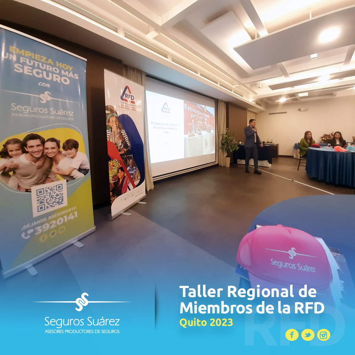 segurossuarez's tweet photo. Participamos el 1er Taller Regional de miembros de la @rfdecuador, con el propósito de brindar un mayor conocimiento sobre los estudios, servicios y herramientas que hemos desarrollado, en beneficio de nuestros socios y aliados estratégicos. 💪🇪🇨📈

#InclusiónFinanciera #RFD https://t.co/FM8yATkaIz