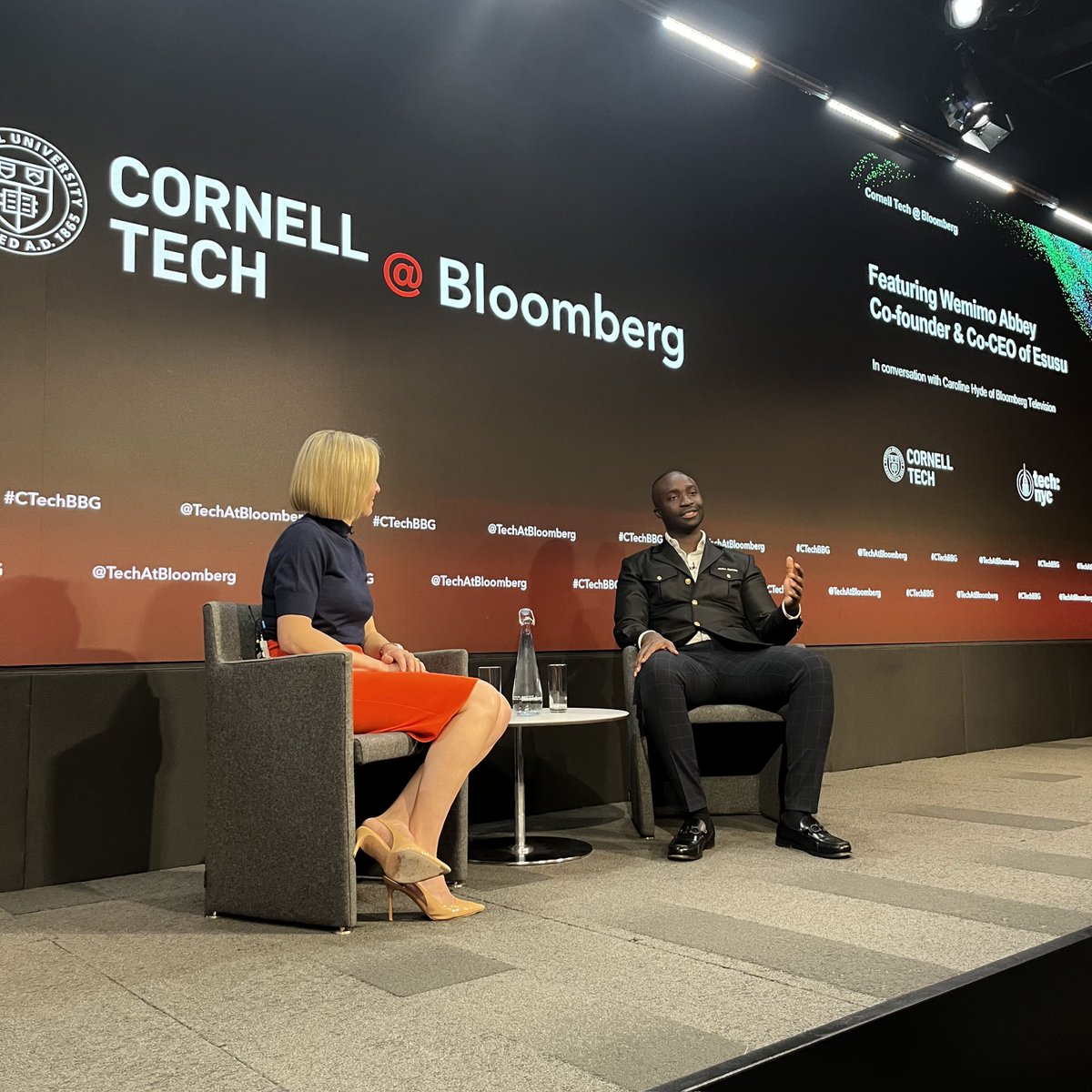 A look back at yesterday's @cornell_tech at @TechAtBloomberg event featuring Esusu Co-Founder and Co-CEO, @Wemimo11. 📹👨‍💼

#justicecapitalism #blackfounders #CTechBBG