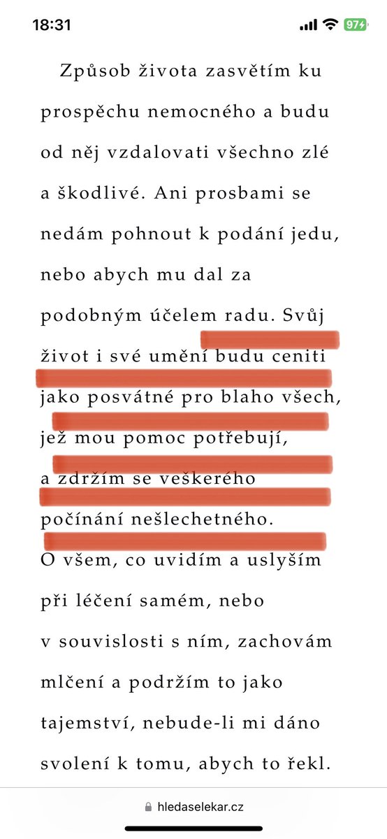 RadovanSedlacek's tweet image. Dobrý den pane doktore. Možná by nebylo od věci, zopakovat si Hippokratovu přísahu a uvědomit si, že komentovat tímto způsobem něčí zdravotní stav, jako lékař, není zrovna šlechetné. S pozdravem váš kolega.