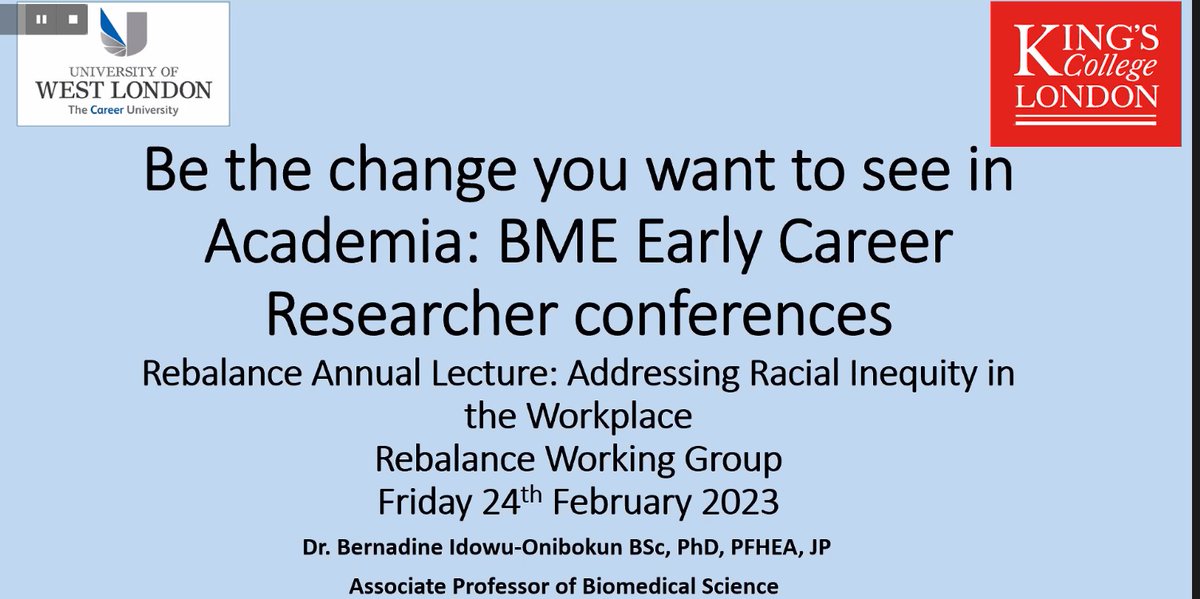 Dr. Bernadine Idowu-Onibokun, founder of the #BME #ECR conference to empower BME researchers to stay in #academia