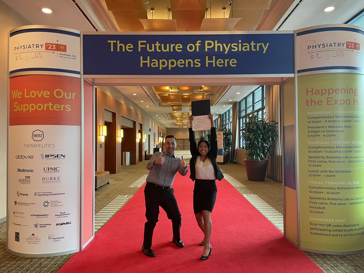 alyy_gal's tweet photo. So so thrilled &amp; humbled to represent McGovern #PMR Student Assoc. and receive the award for Outstanding Interest Group at #Physiatry23 @AAPhysiatrists. As president, I stand on the shoulders of giants. We are so proud of our efforts towards advocacy and education! @DrNikoDragoDO https://t.co/CeLxku42OR
