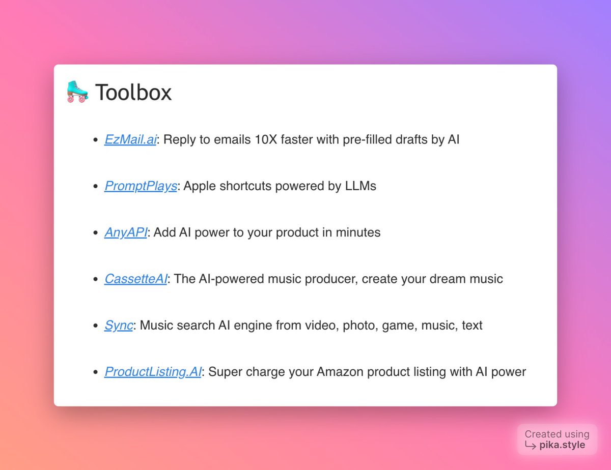 ThePr0mpt's tweet photo. 5/5 

Six new AI tools https://t.co/z9AXF2VeGE