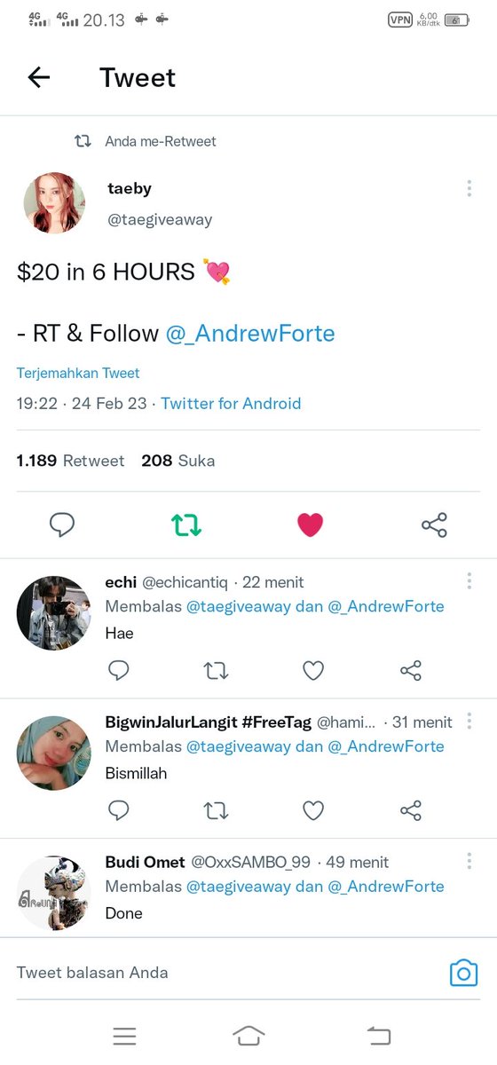Intansabilla12's tweet photo. @taegiveaway @_AndrewForte Done https://t.co/ap7TbqbZOn