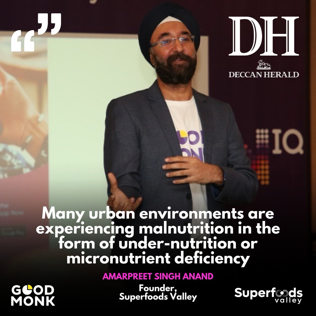 SFV_India's tweet photo. Happy to weigh in on the conversation on 'Hidden Hunger'. Our CEO @Amarpreetsanand shares insights on this issue impacting urban and rural communities. 
Read more: https://t.co/ai0d9NEzFC 

#SuperfoodsValley #WNIQ #GoodMonk #HiddenHunger #FoodSecurity #NutritionForAll" https://t.co/gSTDyrmLEd