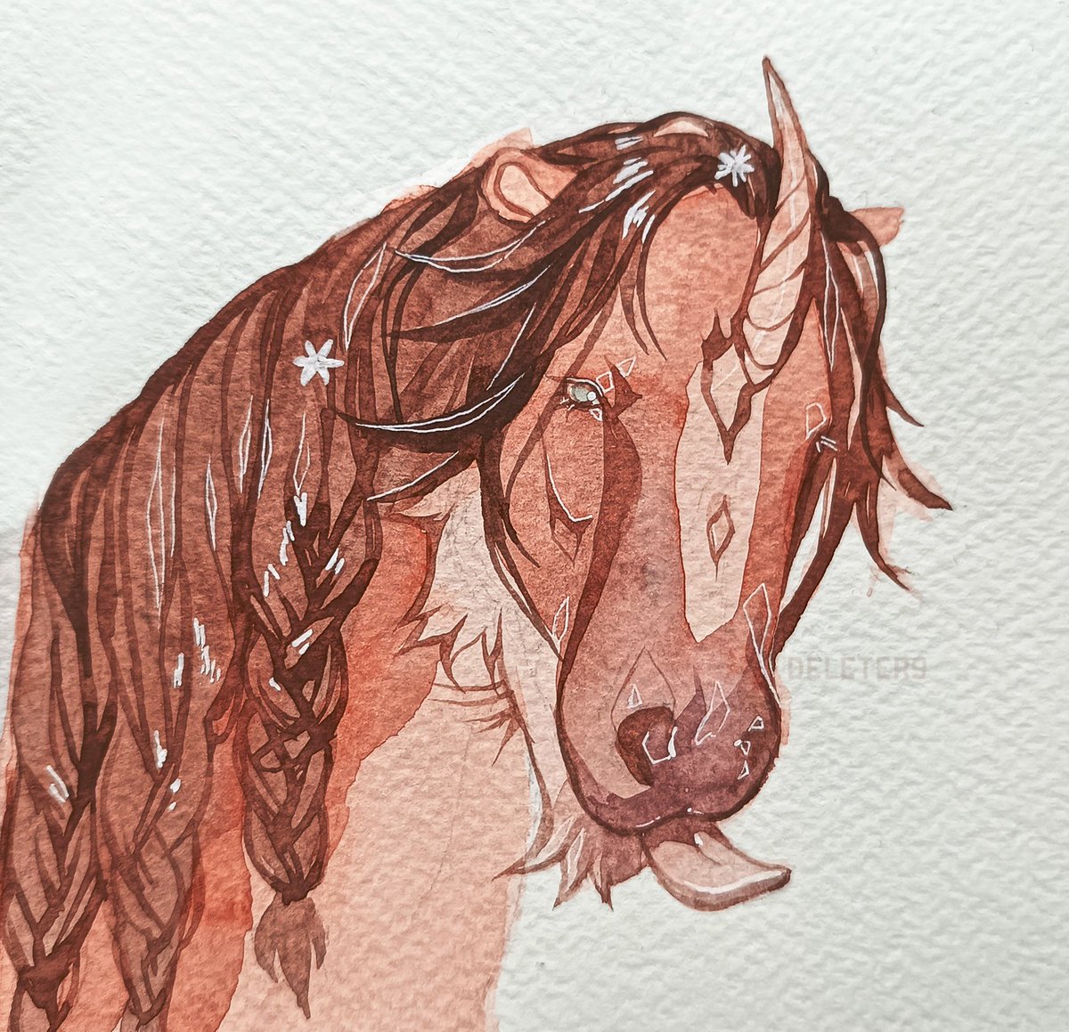 Deleter09's tweet photo. Watercolor howses of different species. https://t.co/UyiYQgmi9c