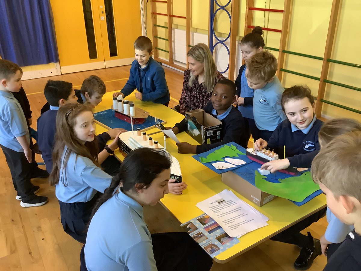 stnicsps's tweet photo. Today Primary 6 led a learning assembly to show off their knowledge and incredible models of the Titanic. Some of these definitely belong in @TitanicBelfast #activelearning #peerledlearning #titanic #wau #STEMeducation https://t.co/ttG0f9toxX