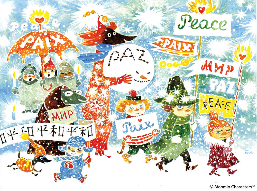 FinlandFCB's tweet photo. One year ago, peace in Europe was interrupted by Russia's illegal invasion of Ukraine. Since then, Ukraine has been defending our shared values: freedom, democracy, and human rights. 🕊️ 
We #StandWithUkraine. 💙💛 
 
📷 @MoominOfficial 
MT @thisisFINLAND https://t.co/O29T6mf18k