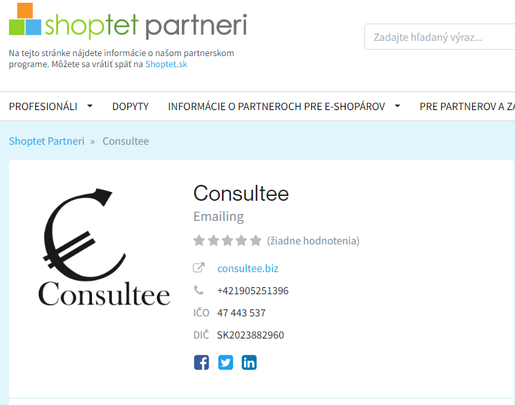 Consultee je Shoptet partnerom: partneri.shoptet.sk/profesionali/c…
#shoptet #consultee