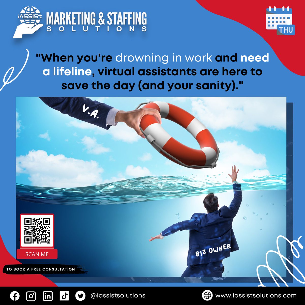 iassistsolution's tweet photo. They're like a lifeline, pulling you up from the depths of overwhelm and giving you the support and guidance you need to succeed. With a virtual assistant by your side, you can breathe easier, work smarter, and reclaim your time and energy. https://t.co/COk97sig1R