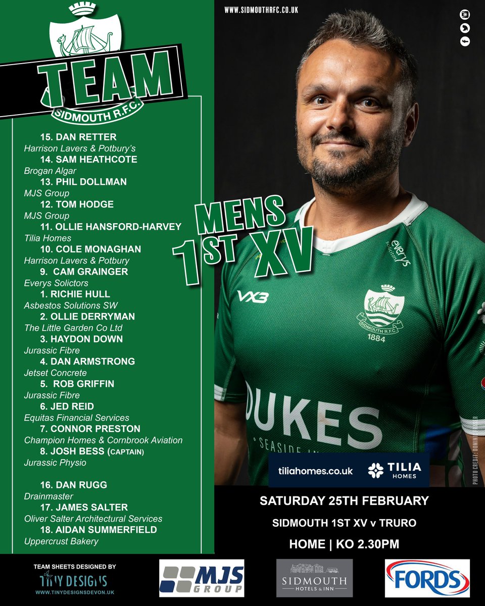 SidmouthRFC (@sidmouthrfc) on Twitter photo π’Team News - Hereβs your Sidmouth RFC 1st Team to play Truro this Saturday (home) Kick off at the Blackmore 2.30pm πππΌπ
"Sidmouth RFC Team Sheets are designed by local Graphic Designer Tiny Designs β
<a href="/tinydesignsuk/">Tiny designs / Jelly South West</a> π’Team News - Hereβs your Sidmouth RFC 1st Team to play Truro this Saturday (home) Kick off at the Blackmore 2.30pm πππΌπ
"Sidmouth RFC Team Sheets are designed by local Graphic Designer Tiny Designs β
<a href="/tinydesignsuk/">Tiny designs / Jelly South West</a>