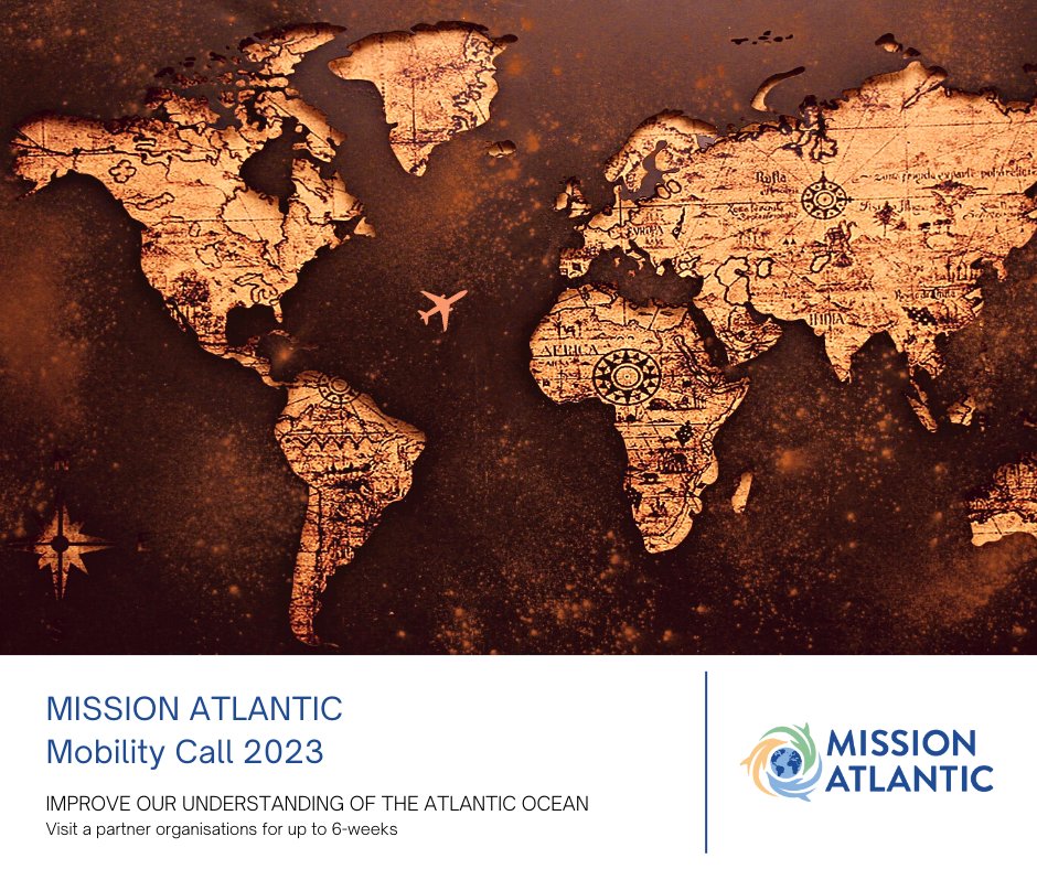 ✈️#MISSIONATLANTIC Mobility Call 2023

📢Applications are open for 6 weeks #mobility stays hosted at our project partner institutions, for exchange of best practice &amp; capacity building on Integrated Ecosystem Assessment research

📤Deadline 31 Mar
bit.ly/3IQfrr6